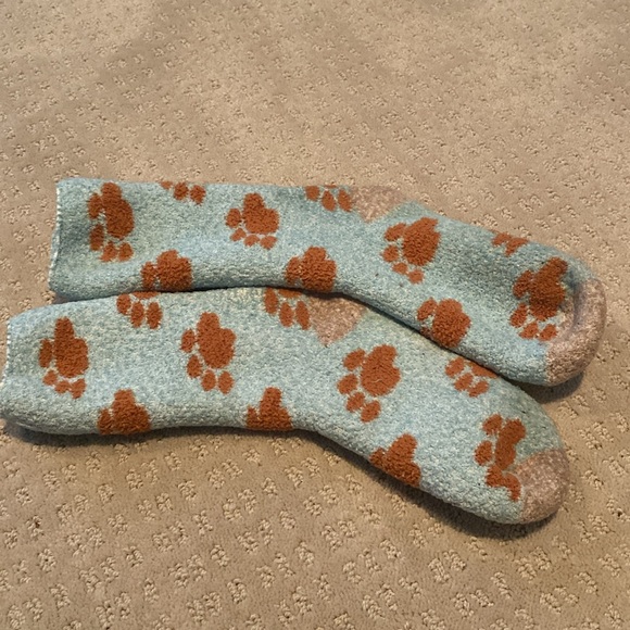 World’s Softest Socks Paw Prints - blue and brown - Picture 3 of 3